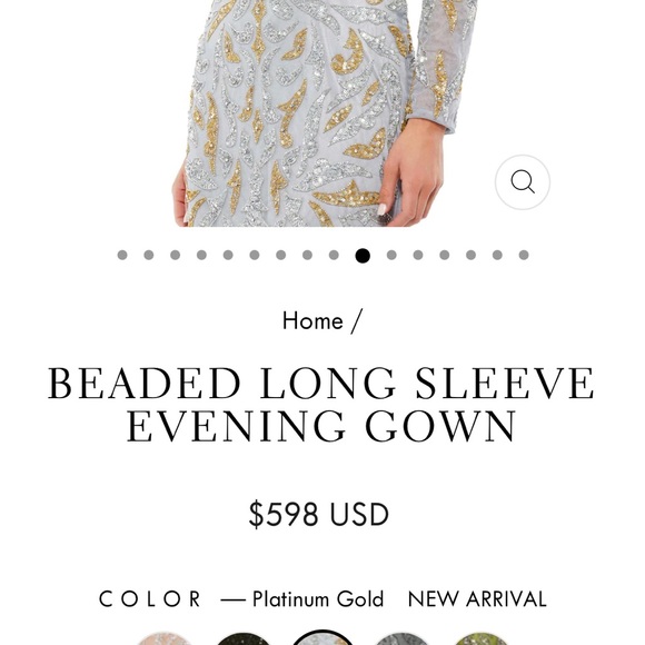 MAC DUGGAL BEADED LONG SLEEVE
EVENING GOWN size 10 brand New - Picture 4 of 15